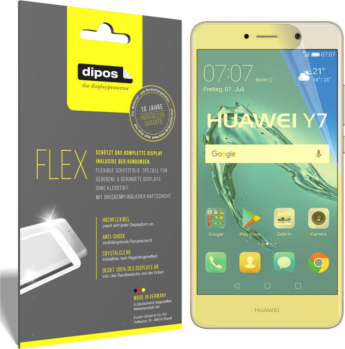 Produktbild Dipos Displayschutzfolie Full-Cover 3D (3 Stück, Huawei Y7 (2017))