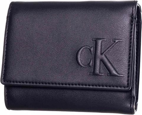 Calvin Klein Jeans Damen Trifold + Hardware Keyfob Reisezubehör-Bi-Fold-Brieftasche, Schwarz, Einhei