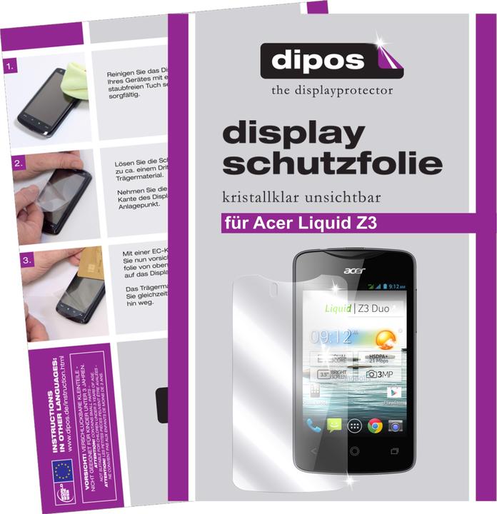 Produktbild Dipos Displayschutzfolie Crystalclear (2 Stück, Acer Liquid Z3)