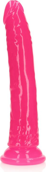 Actual product image RealRock Slim Realistic Dildo with Suction Cup - Glow in the Dark - 9" / 22,5 cm