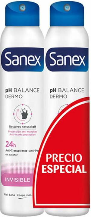 Actual product image Sanex Deo Spray Dermo Invisible 200 ml Duplo (Spray, 200 ml)
