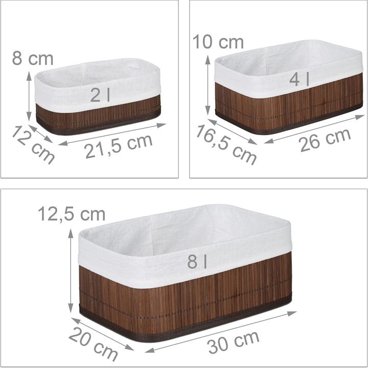 Image du produit Relaxdays Boîte de rangement lot de 3 (3 x, 30 x 20 x 12,5 cm)
