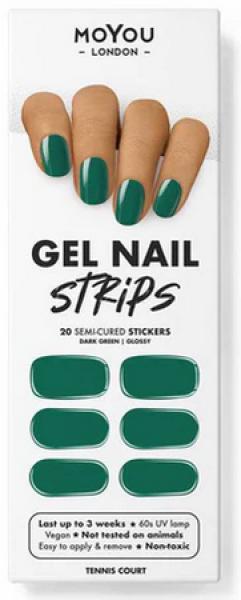 MoYou London Gel Nail Strips Tennis Court (Nagelverzierung, Dunkelgrün)