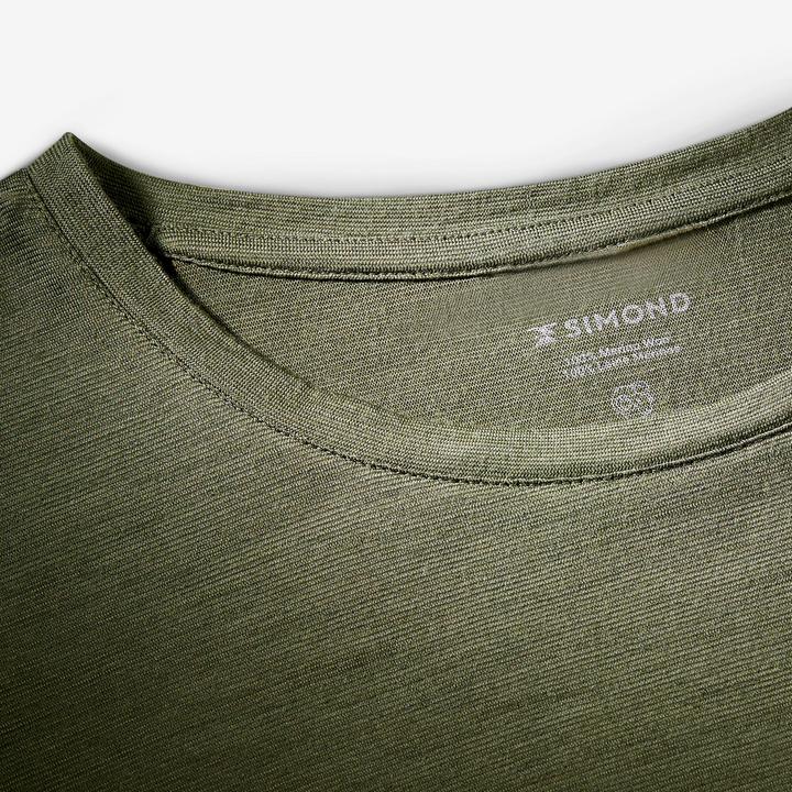 Produktbild Simond Merinoshirt Herren kurzarm 100 % Merinowolle - khaki (L)