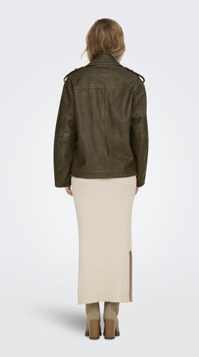 Image du produit Only Col en bande Veste de motard Veste en cuir synthétique (S)