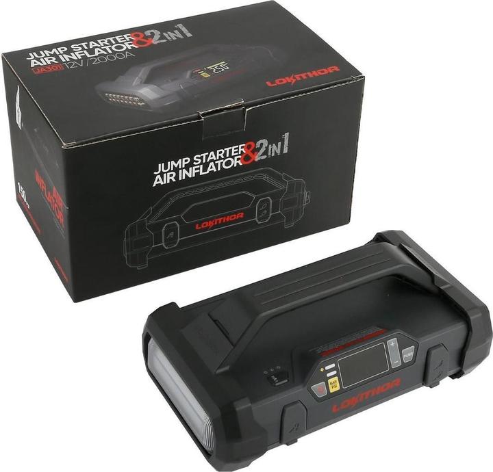 Actual product image Lokithor Jump starter and air pump (2000 A, 20000 mAh)