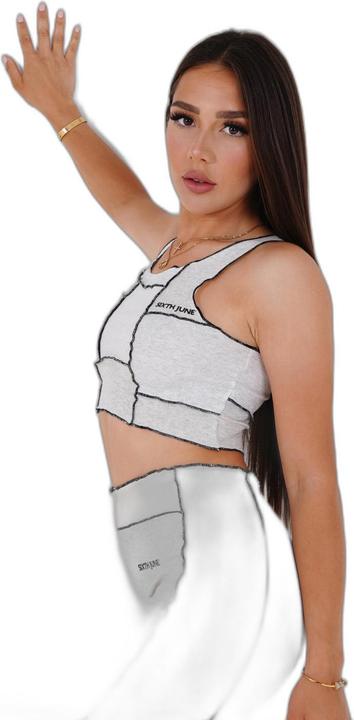 Actual product image Sixth June ' crop top t-hirt ixth june mix fabric (S)