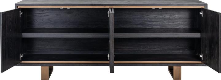 Produktbild Richmond Interiors Sideboard Hunte schwarz gold gebürstet 200 (200 x 81 x 45 cm)