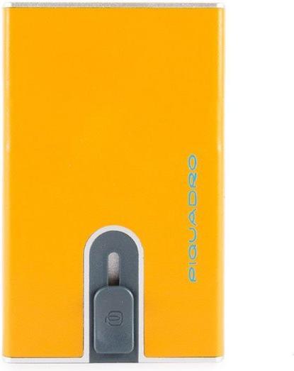 Actual product image Piquadro Leather Card Holder, Square Sliding System, Yellow, Uni