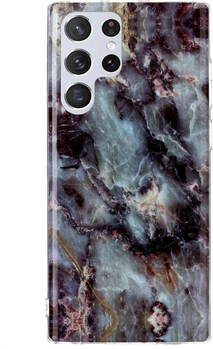 Produktbild Cover-Discount Galaxy S22 Ultra - Silikon Gummi Hülle Cyan Marble (Samsung Galaxy S22 Ultra)