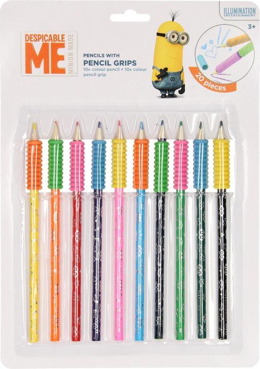 Actual product image Wooden coloured pencils Minions with handle, 10 pcs. (10 x)