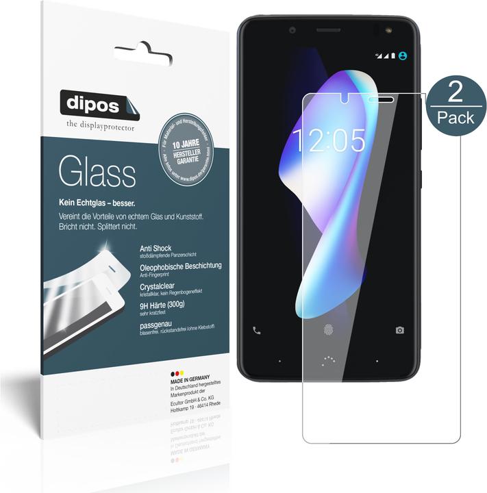 Produktbild Dipos Displayschutz Anti-Shock (2 Stück, BQ Aquaris V)