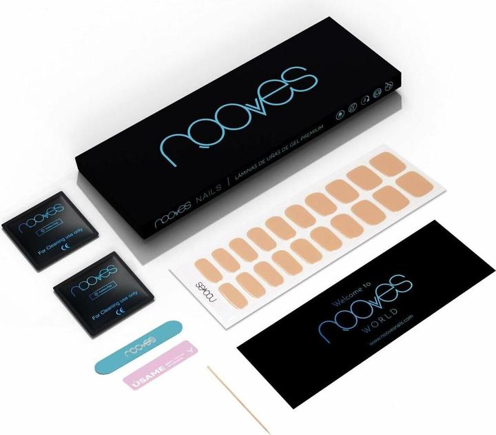 Immagine prodotto Nooves NAILS Premium Gel precured Nail Foils Cru au Soleil Marrone Strisce di gel semicurativo Semi-Per (Unghie artificiali, Nude)