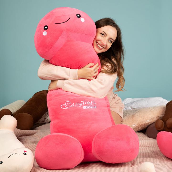 Productafbeelding Easytoys Penisvormige knuffel met lachend gezichtje Roze (Dobbelspelletjes)