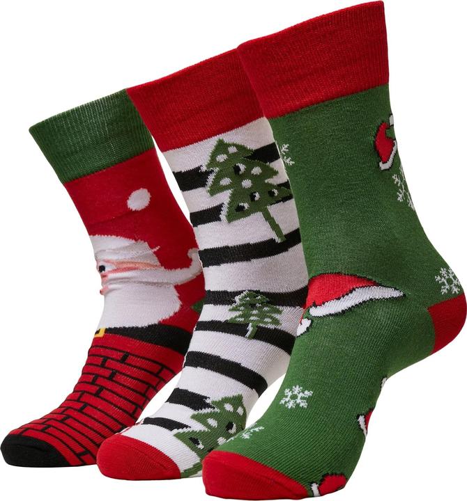 Actual product image Urban Classics Stripe Santa Christmas Socks 3-Pack - 12947 (pack of 3, 43 - 46)