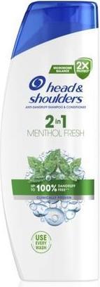 Actual product image Head & Shoulders Menthol Fresh 2in1 Shampoo and Conditioner - 400 ml, Anti-Dandruff (400 ml, Liquid shampoo)
