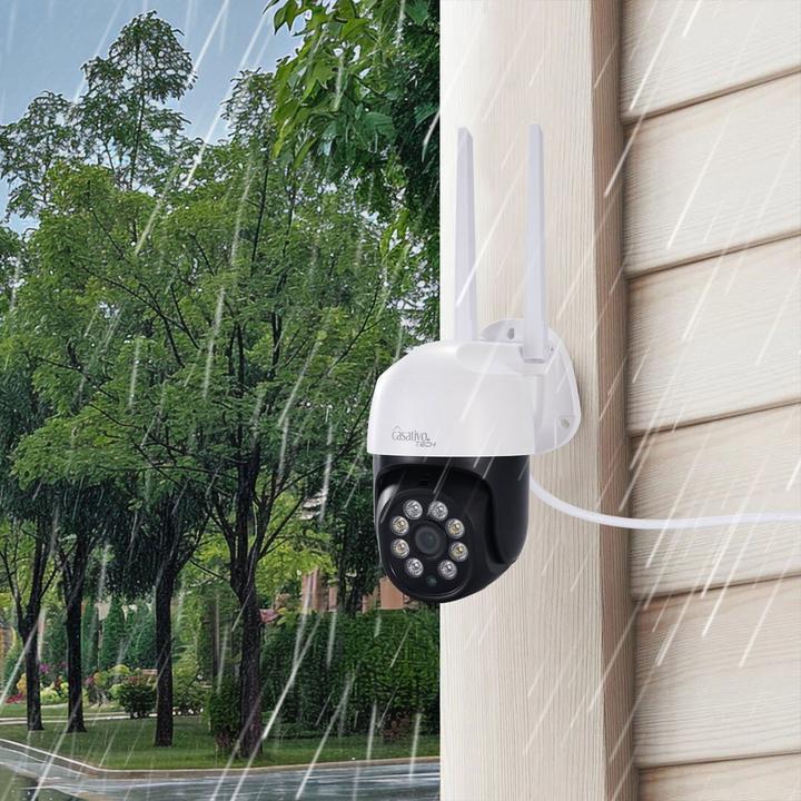 Actual product image Casativo 2er-Set WLAN Outdoor Überwachungskamera 2K: IP66, Pan-Tilt (2304 x 1296 Pixels)