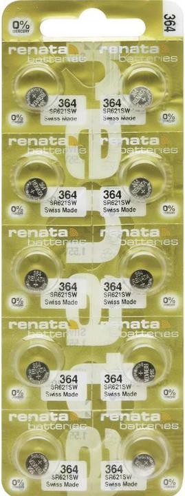 Image du produit Renata Pile bouton oxyde d' 364 10 pcs (10 pcs, SR60, 20 mAh)