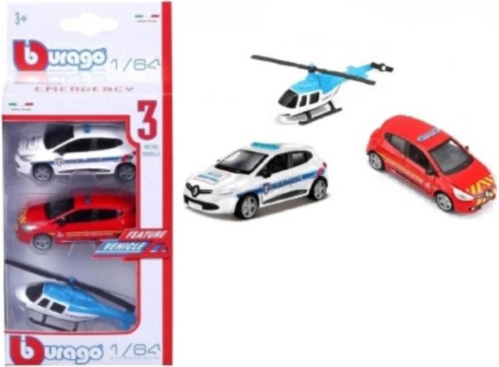 Burago PACK 3 VEHICULES DE SECOURS 1/64EME
