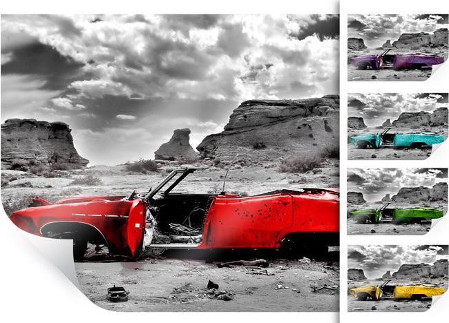Produktbild Trenddeko Roter Cadillac (100 x 70 cm)