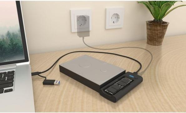 Actual product image Icy Box DockingStation for NVMe M.2 SSD & SATA drives IB-180MS-C31