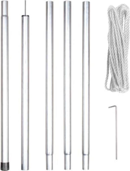 Perel Set di pali per vele da sole (2,5 x 250 cm)
