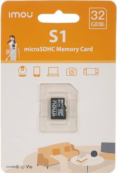 Immagine prodotto Imou Scheda di memoria microSD 32GB (UHS-I, SDHC, 10/U1/V10, 90/20) (32 GB, microSDHC, U1, UHS-I)