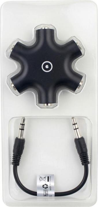 Actual product image Muvit Connect Hub Jack 3.5mm 5 Sorties Noir (0.13 m)