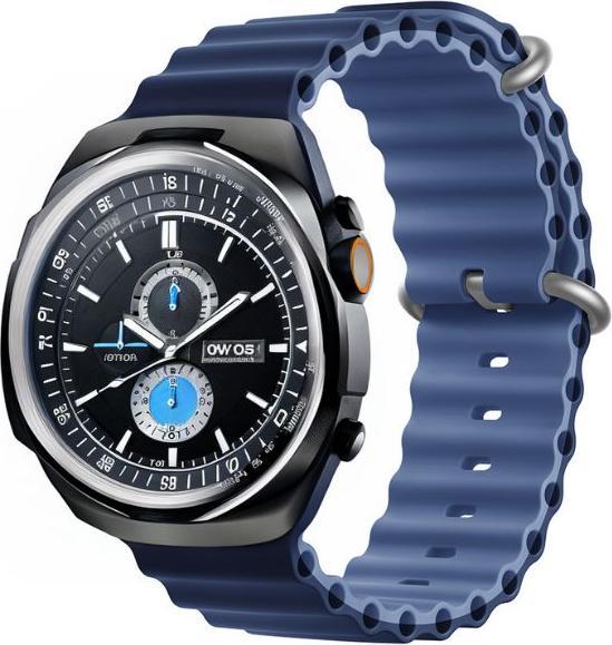 Actual product image Devia strap Deluxe Sport6 for Apple Watch 42mm/ 44mm/ 45mm/ 49mm blue deep blue (Soft-touch silicone)