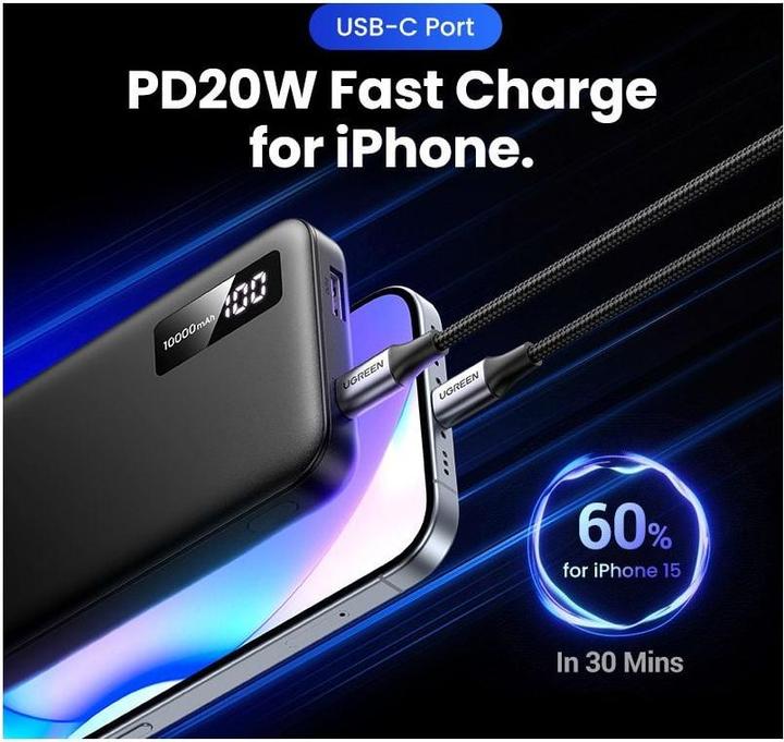 Image du produit Ugreen Two-way Fast Charging Power Bank (10000 mAh, 20 W, 72 Wh)