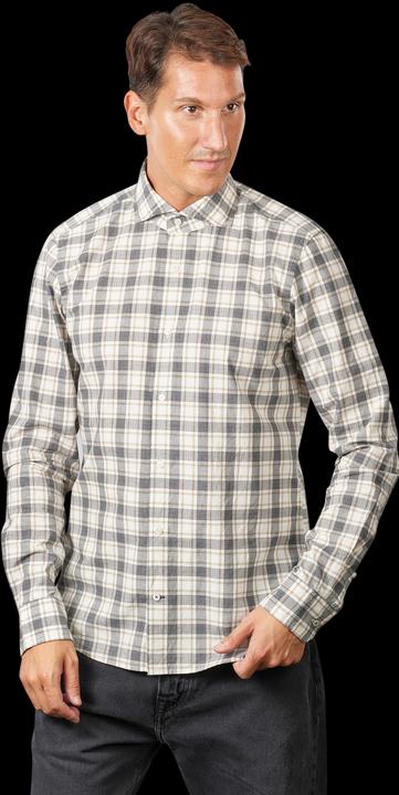 Joop! Long Sleeve Pai Shirt Check Medium Grey (42)