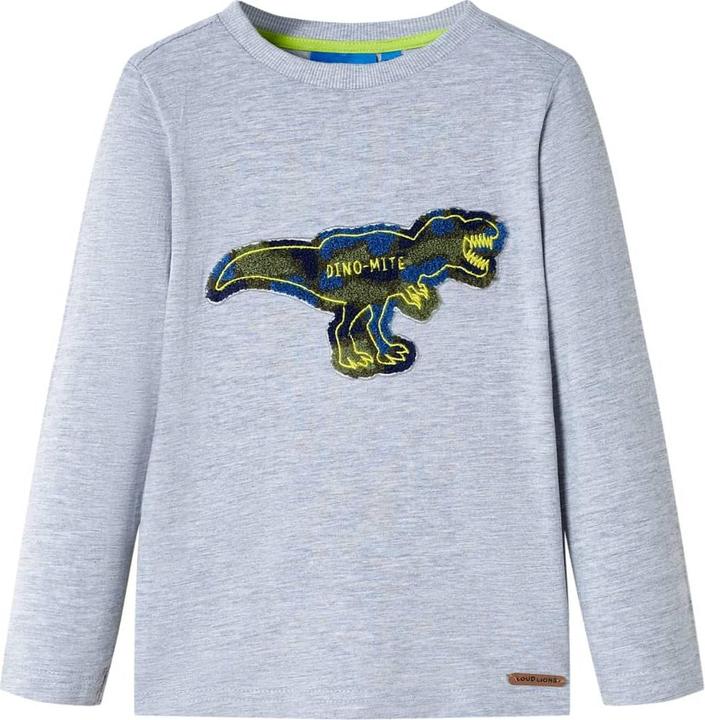 Immagine prodotto VidaXL Camicia da bambino a maniche lunghe grigio melange 116,Materiale: 95 (116)