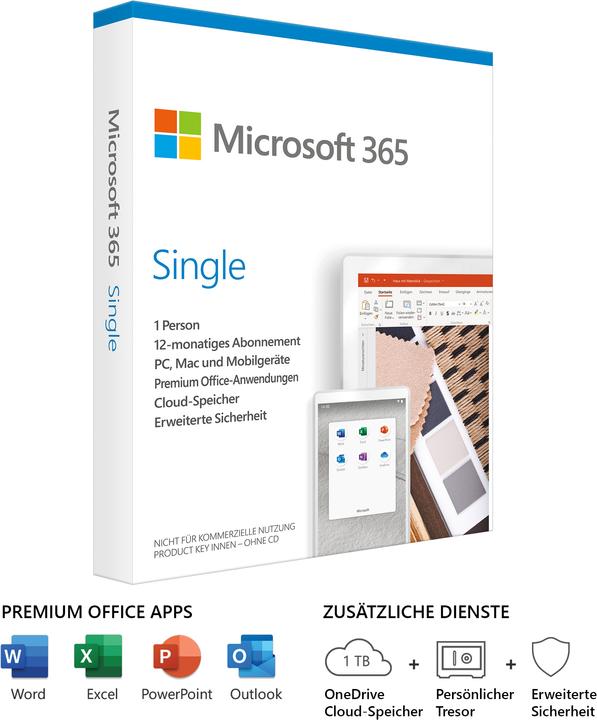 Image du produit Microsoft 365 Single (1 Utilisateur, 12 mois)