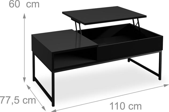 Image du produit Relaxdays Table basse (110 x 50 x 56 cm)