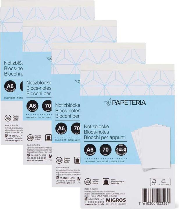 Papeteria Notizblöcke (A6, Blanko)