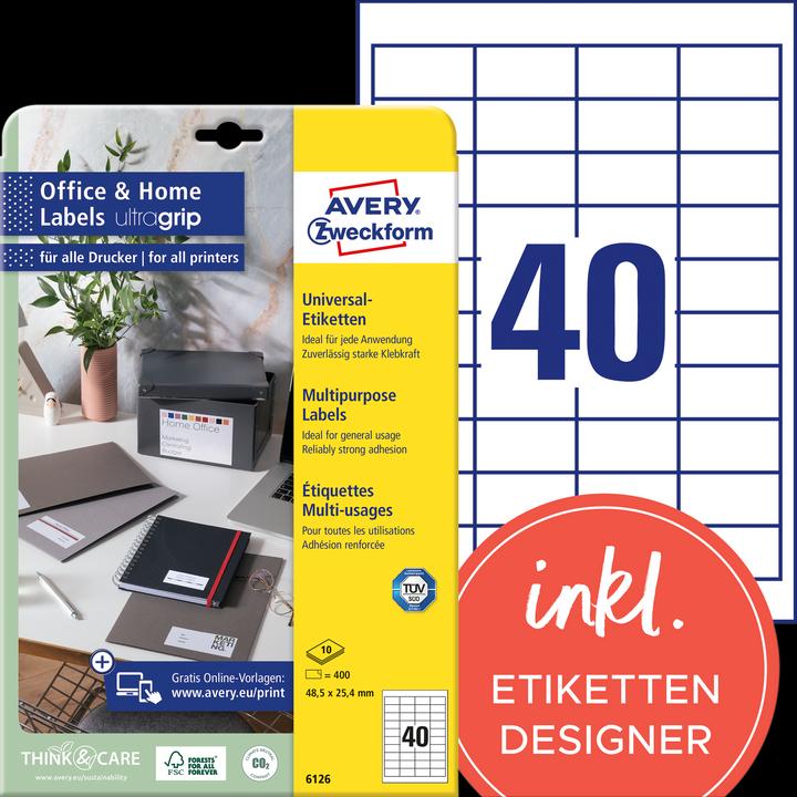 Actual product image Avery Universal Labels