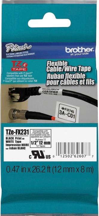 Produktbild Brother Tze-Fx231 (1.20 cm, Schwarz)
