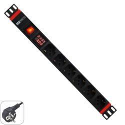 Image du produit WP Rack & Cabling WP WPN-PDU-G03-06 Unité de distribution d'alimentation (PDU) 6 prise(s) AC 1U Noir