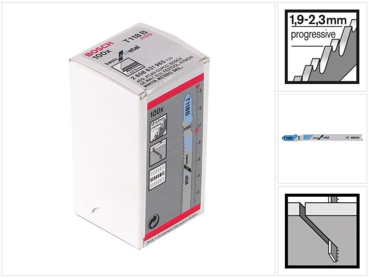 Image du produit Bosch Professional Zubehör Lame de scie sauteuse T 118 B Basic for Metal, pack de 100