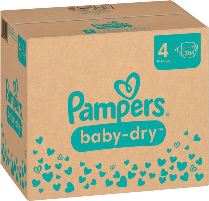 Actual product image Pampers Baby-Dry (Size 4, Monthly box, 204 Piece)