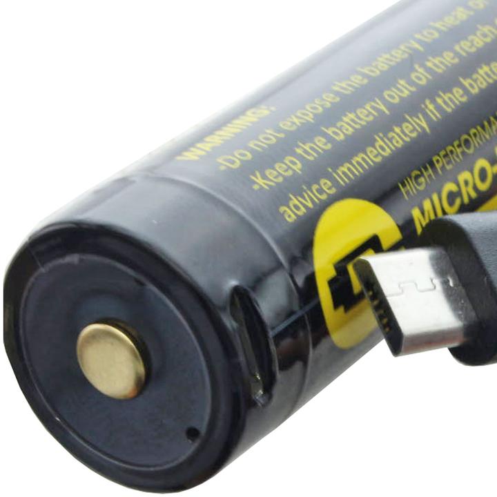 Actual product image AccuCell Akku 18650 mit Micro-USB-Ladebchse (1 pcs., 18650, 3300 mAh)