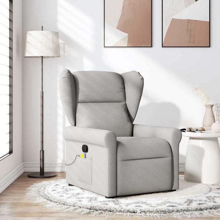 Immagine prodotto VidaXL Poltrona massaggiante in tessuto cloud grey poltrona TV massaggiante