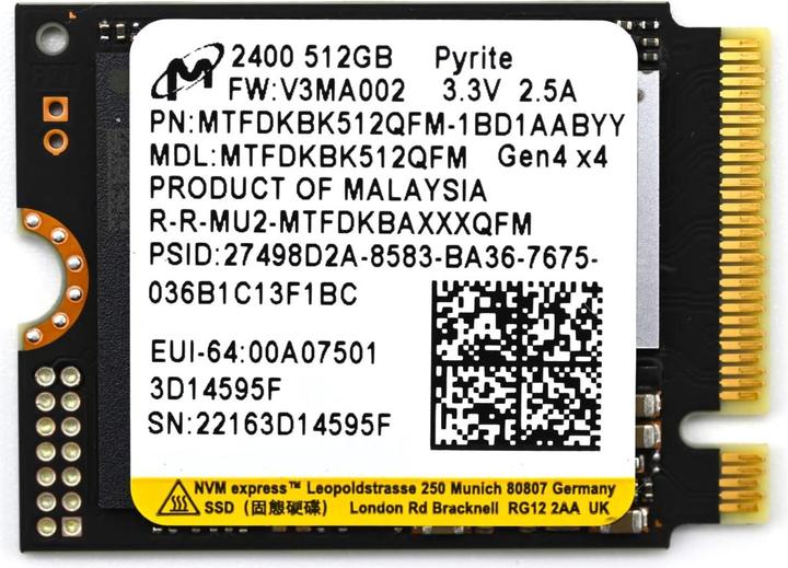 Image du produit Micron SSD (512 Go, M.2 2230)