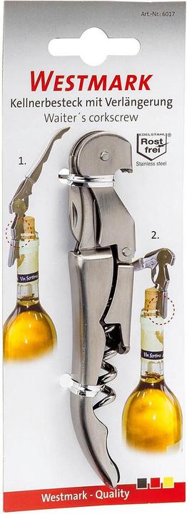 Actual product image Westmark Waiter's cutlery "Profi" w. 2-step lever, 14x1.5x2.5 cm (Corkscrew)
