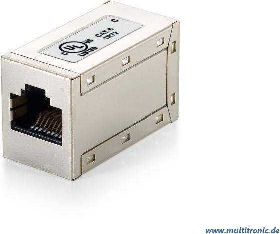 Image du produit equip Connecteur RJ45 1:1 B/B pour câble patch Cat.6 entièrement blindé Affectation 1:1 (Raccord réseau)