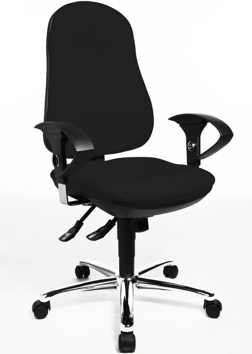 Produktbild Topstar Bürodrehstuhl "Support SY Deluxe", schwarz Bezug: 100 % Polypropylen, Bandscheibensitz und Synchron