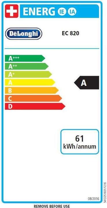 Energy Label De'Longhi Ec 820.B