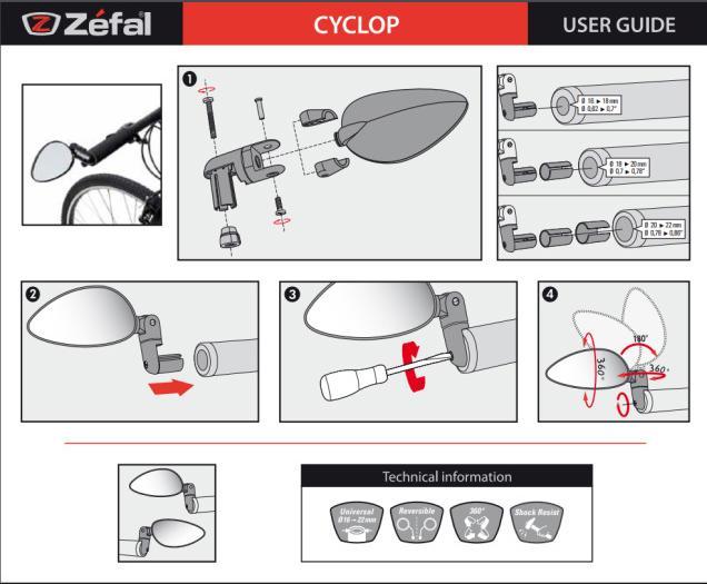 Image du produit Zefal Rétroviseur de vélo Cyclop