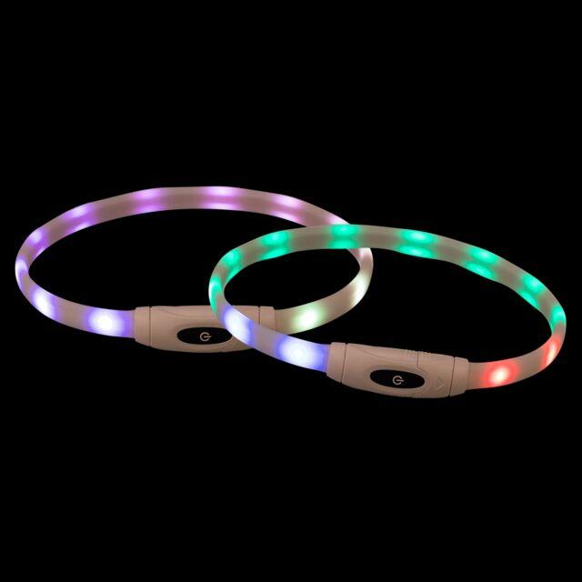 Actual product image Trixie Lichtgevende Halsband Hond Usb Siliconen Oplaadbaar Meerkleurig - 65X1,6 Cm (Dog, Dog sport)