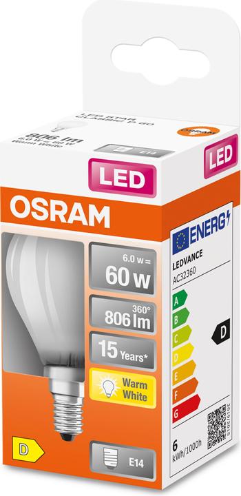 Immagine prodotto Osram Star Classic P (E14, 5.50 W, 806 lm, 1 x, D)